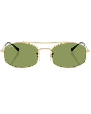 Ray-Ban Rectangle-Frame Sunglasses - Green