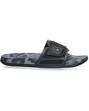 adidas By Stella McCartney Leopard-Print Touch-Strap Slides - White