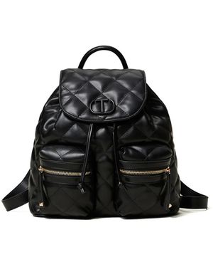 Twinset Quilted Backpack - Black