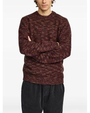 Revolution Melierter Pullover Mit Rundhalsausschnitt - Rot