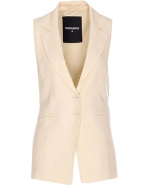 Patrizia Pepe Cut-Out Waistcoat - Natural