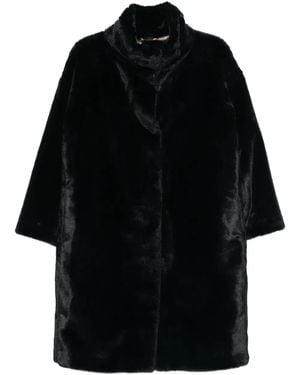 Herno High-Neck Faux-Fur Coat Clothing - Black