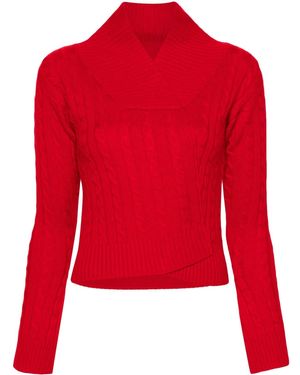 Victoria Beckham ケーブルニット セーター - レッド