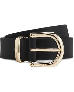 HUGO Leather Buckle Belt - Black