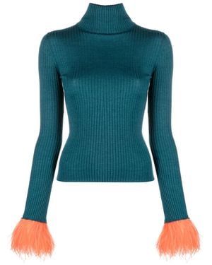 La DoubleJ Cashmere-Blend High Kick Top - Blue