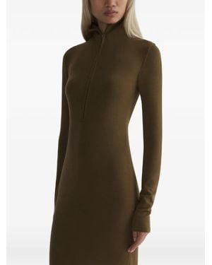 Mugler Maxi Column Jersey Dress - Green
