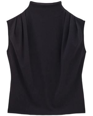 Ba&sh Hoda Gedrapeerde Top Met Hoge Hals - Blauw