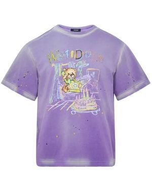 we11done Teddy-Graphic T-Shirt - Purple