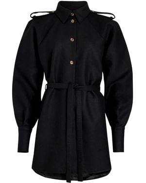 Patou Mini Shirt Dress - Black