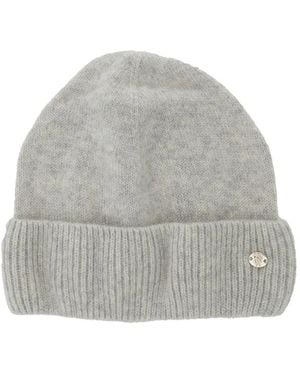 Helen Kaminski Ribbed Logo Plaque Beanie - Grey