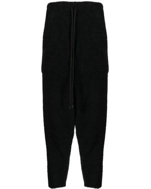 MASTERMIND WORLD Logo-Print Fleece-Texture Track Pants - Black