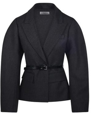 P.A.R.O.S.H. Jack Met Gekerfde Revers En Ceintuur - Blauw