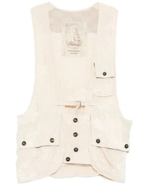 Ziggy Chen Belted Multi-Pocket Gilets - Natural