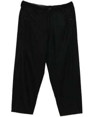 Yohji Yamamoto Flannel Side-Dart Trousers - Black