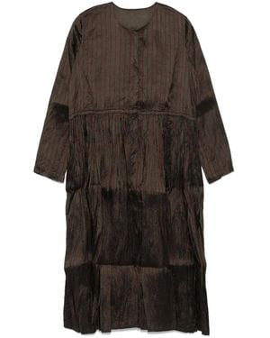 Christian Peau Striped Tiered Dress - Grey