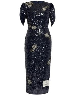 Erdem Sequined Midi Dress - Blue