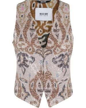 Bazar Deluxe V-Neck Gilet - Natural
