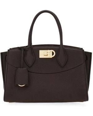 Ferragamo Medium Soft Studio Schoudertas - Zwart