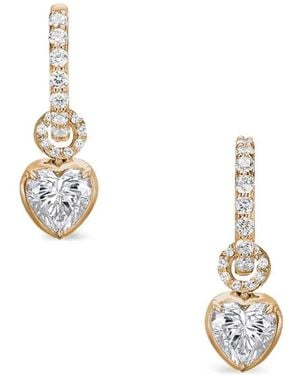Anabela Chan Pendientes Petite Heart Con Diamantes De Laboratorio - Blanco