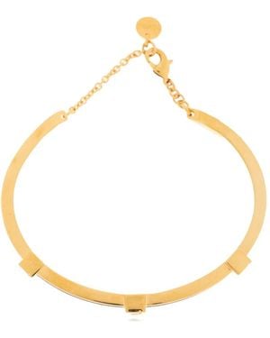 Fendi Ff Motif Enamel Bracelets - Metallic