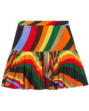 PUCCI Iride-Print Pleated Skirt - Red