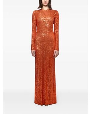 Atu Body Couture Sequin-Embellished Maxi Dress - Red