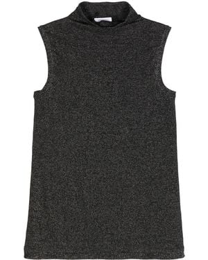 Patrizia Pepe Essential Fine-Knit Top - Black