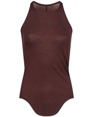Rick Owens Racerback Curved-Hem Tank Top - Purple
