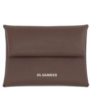 Jil Sander Folded Leather Cardholder - Brown