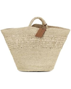 Manebí Fiji Raffia Strandtas - Naturel