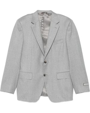 Canali Notched-Lapel Single-Breasted Blazer - Grey