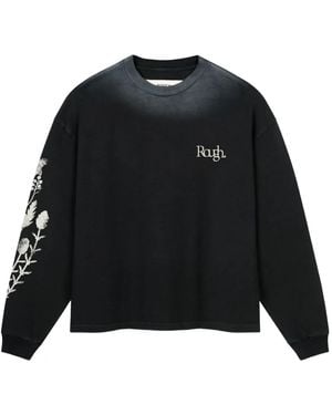 ROUGH フローラル ロングtシャツ - ブラック