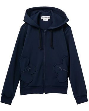 Comme des Garçons Sudadera Con Capucha Y Aplique Floral - Azul