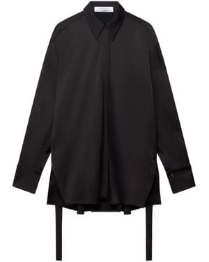 Another Tomorrow Hemd Mit Knopfdetail - Schwarz