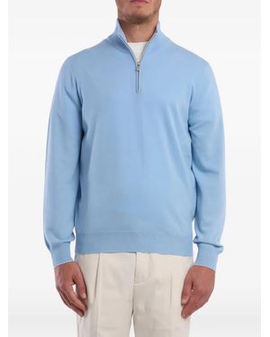 Brunello Cucinelli ジップ タートルネック トップ - ブルー