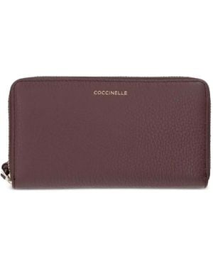 Coccinelle Leather Zip-Around Wallet - Purple