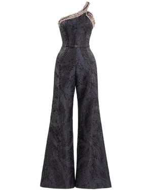Saiid Kobeisy Embellished Neckline Jumpsuit - White
