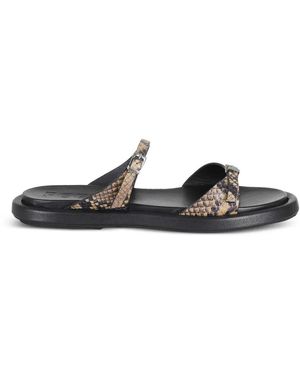Poeve Sandalias Laila Con Efecto De Piel De Serpiente - Blanco