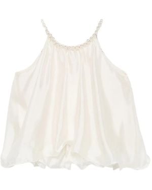 Paperlace Faux-Pearl Layered Top - White