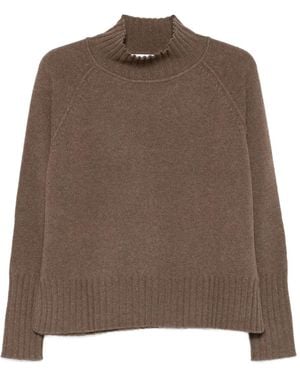 Be You High-Neck Ribbed Jumper - Brown