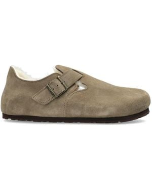 Birkenstock London Shearling Suede Shoes - Gray