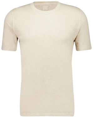 120% Lino T-Shirt mit Rundhalsausschnitt - Weiß