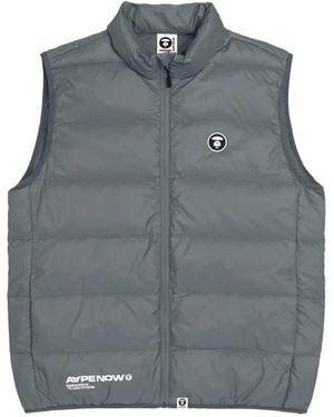 Aape By A Bathing Ape Moonface-Patch Padded Gilet - Gray