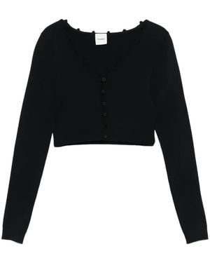 Nanushka Vest Met Knopen En Ruches - Zwart