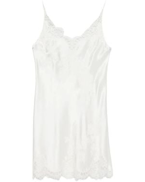 Carine Gilson Slip Dress Con Cuello En V - Blanco