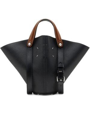 Maison Margiela Dress-Age Small Leather Tote Bag - Black