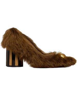 Ami Paris Escarpins Pointus À Ornements 100 Mm - Marron