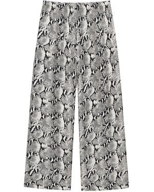 Anine Bing Pantaloni Roslin Con Stampa - Bianco