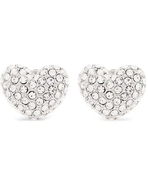 Marc Jacobs The Heart Pave Stud Earrings - White