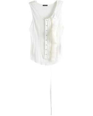Ann Demeulemeester Rase Serafino Ruffled Tank Top - White
